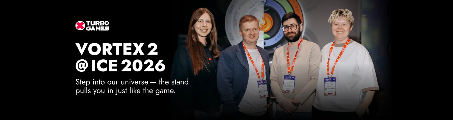 Vortex 2 @ ICE 2026 — Turbo Games editorial banner